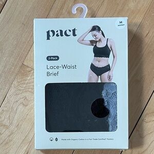 Pact Lace-Waist Brief 2-Pack - Black & Grey